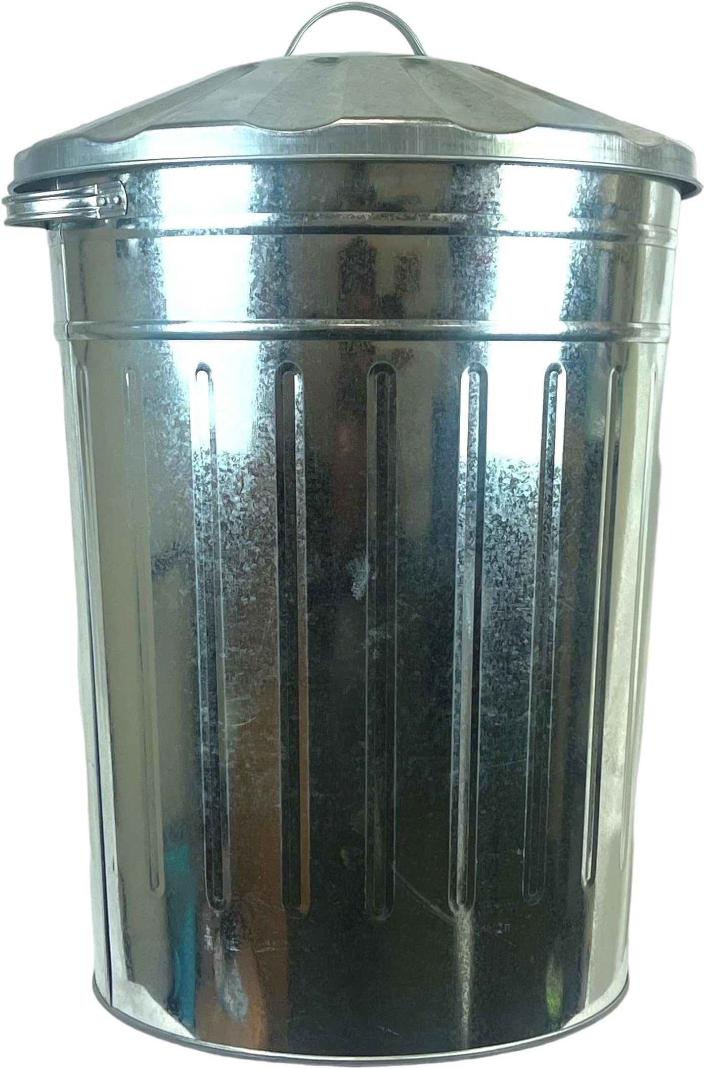 Easy Shopping Large 90L Litre Galvanised Steel Metal Bin With Lid Ideal for Kitchen House Garden Storage Animal Feed/Storage/Rubbish/Dustbin