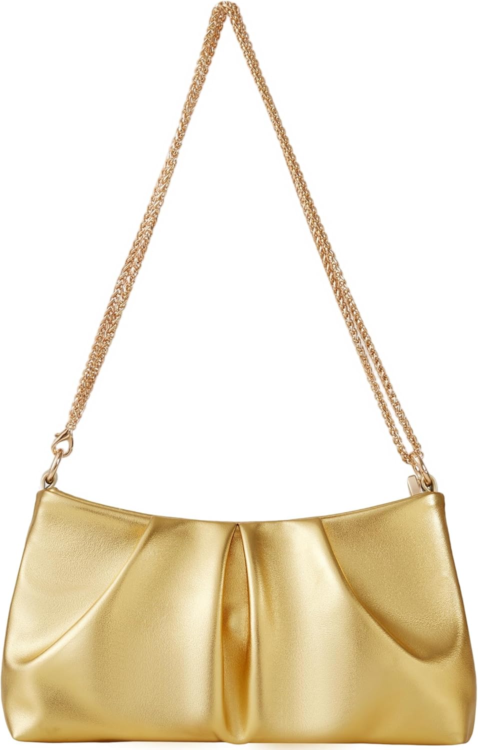 PU Leather Evening Bag Evening Bag Ruched Clutch Purse for Women Detachable Double Shoulder Straps Crossbody Bag