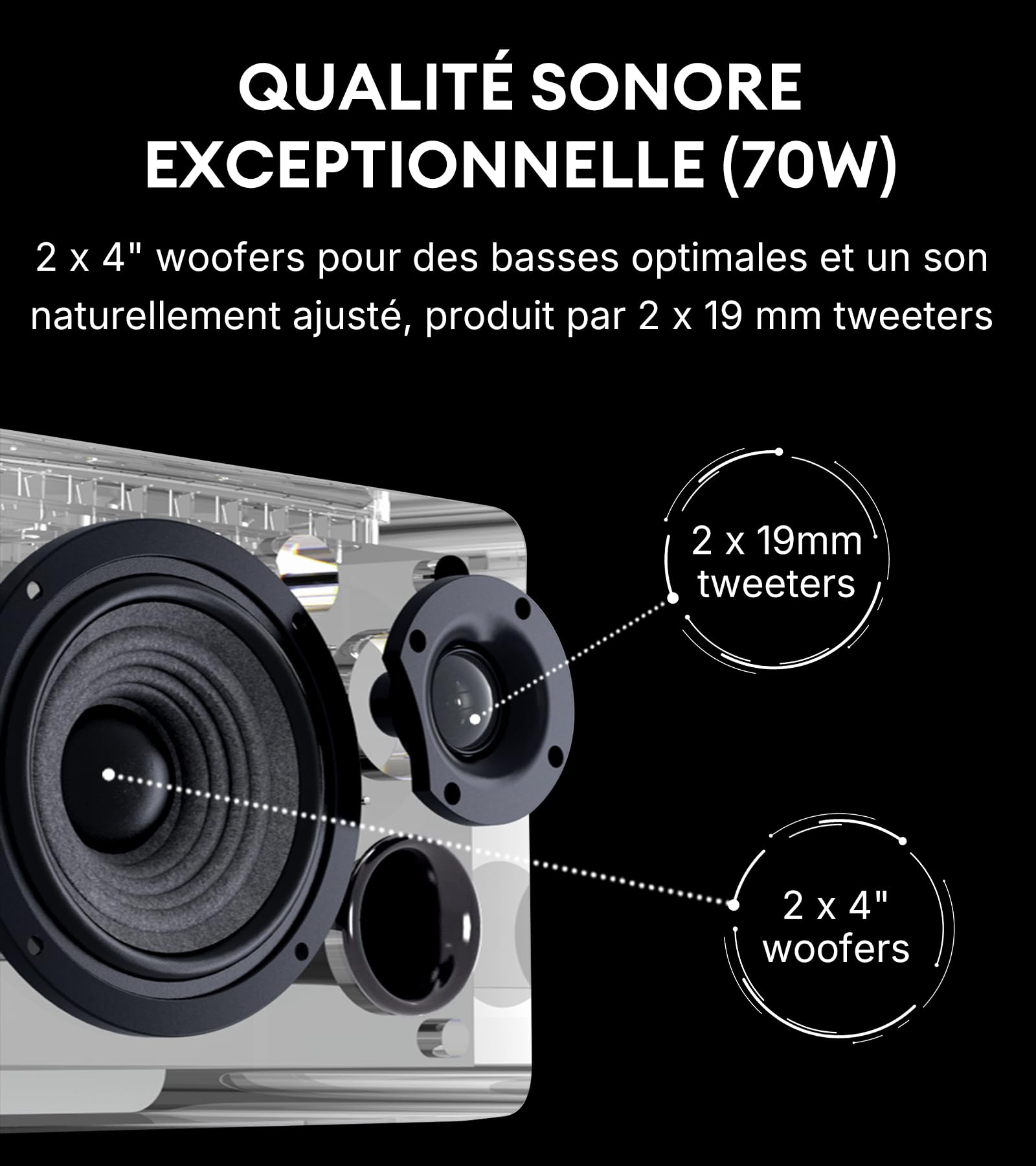 Edifier D12 Haut-Parleur de Bureau Bluetooth, Son Stéréo 70W avec DSP, Entrées RCA/AUX/Bluetooth, Télécommande sans Fil, Enceinte Multimédia pour PC/Smartphone/TV – Noir