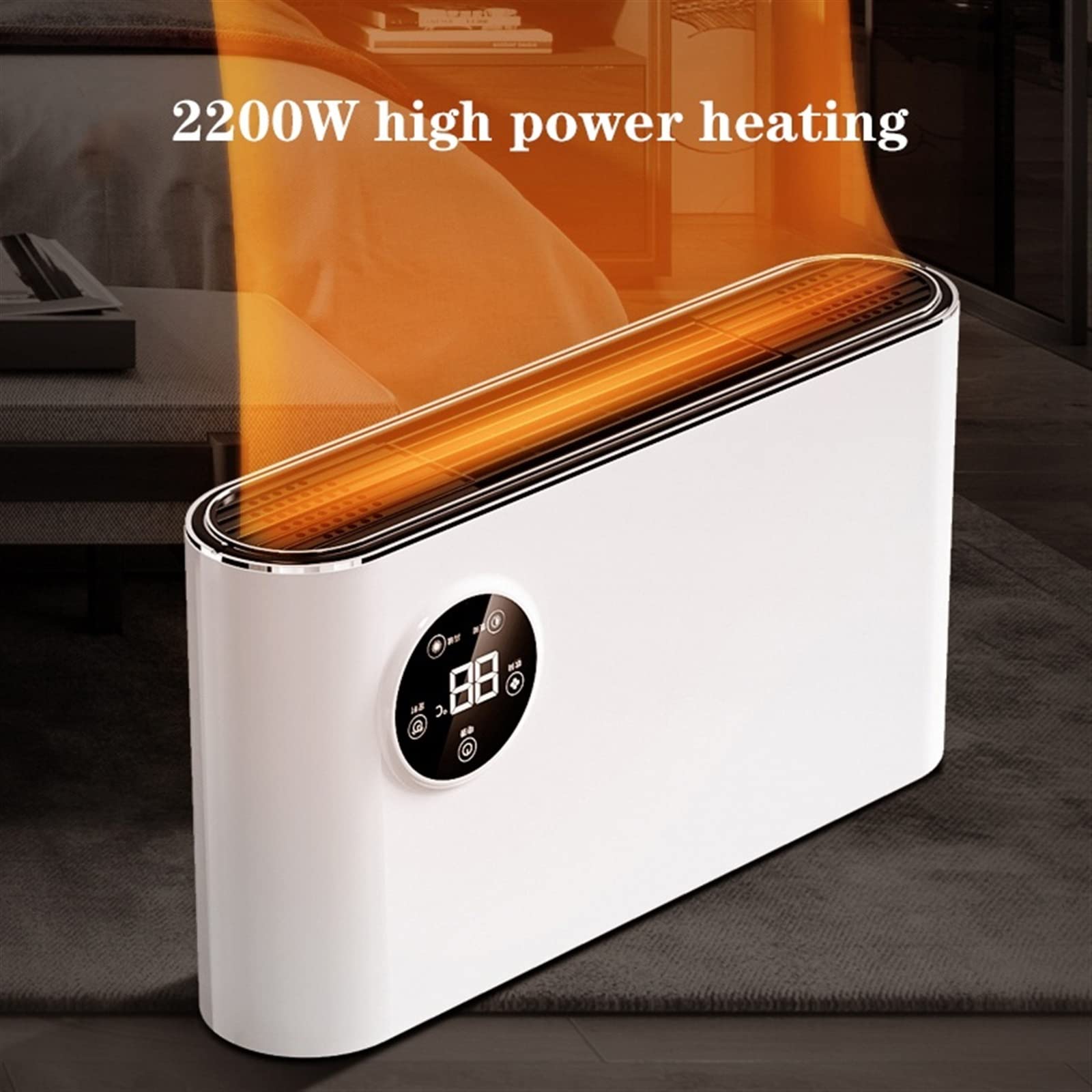 calefactor portátil Calentador de cerámica, calentador de baño montado en la pared con pantalla táctil y barra de toalla retráctil, calefacción rápida de 2200 W, 3 modos, temporizador de 2 h, protecci