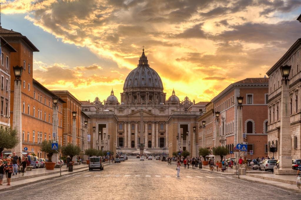 Amazon.com: Laminated Sunset on Saint Peter in Vatican City Rome