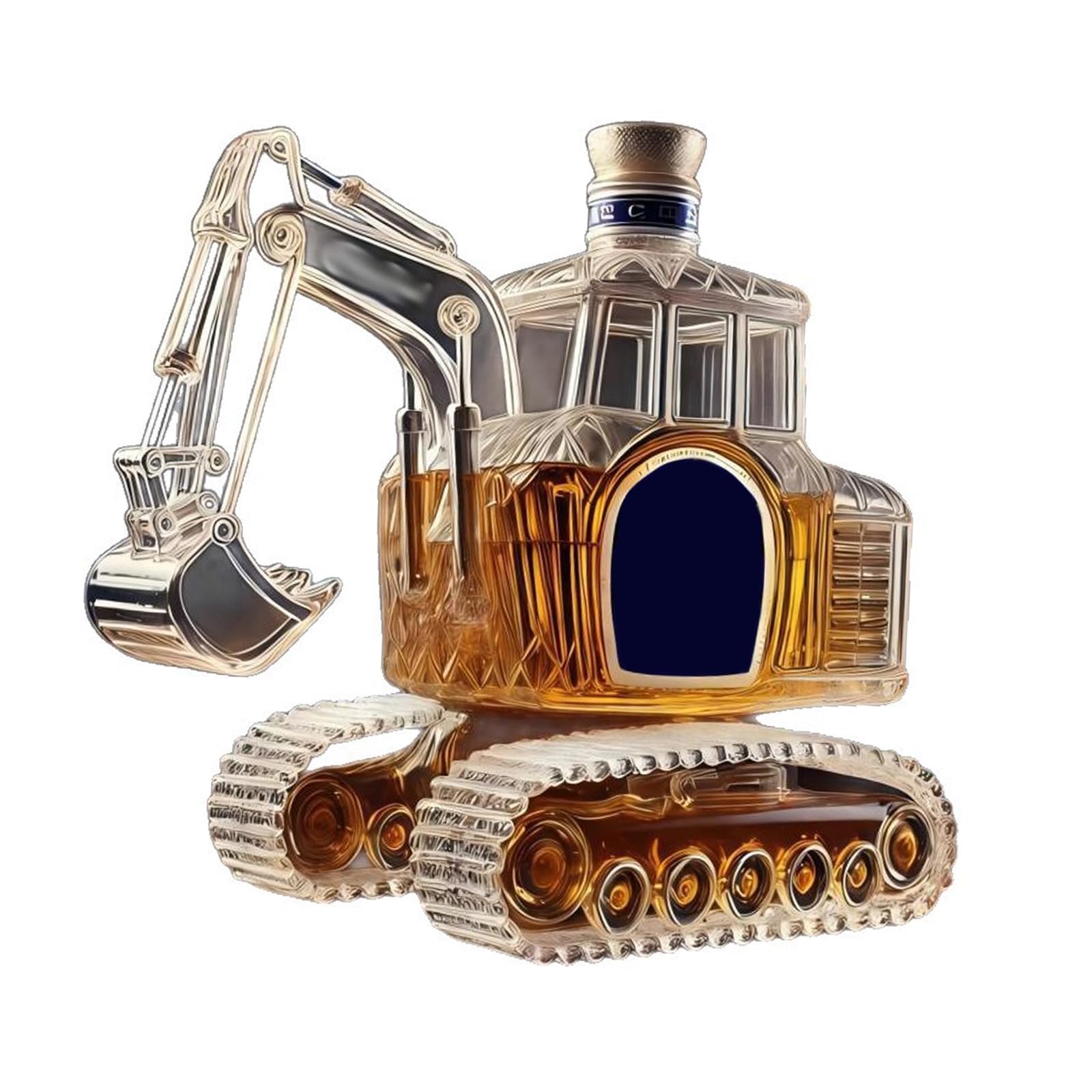 Carafe à whisky fantaisie en forme d'excavatrice de 350 ml, décanteur en verre à whisky, bouteille de vin, distributeur d'alcool pour bar à domicile, cadeau créatif pour les constructeurs, mécaniciens