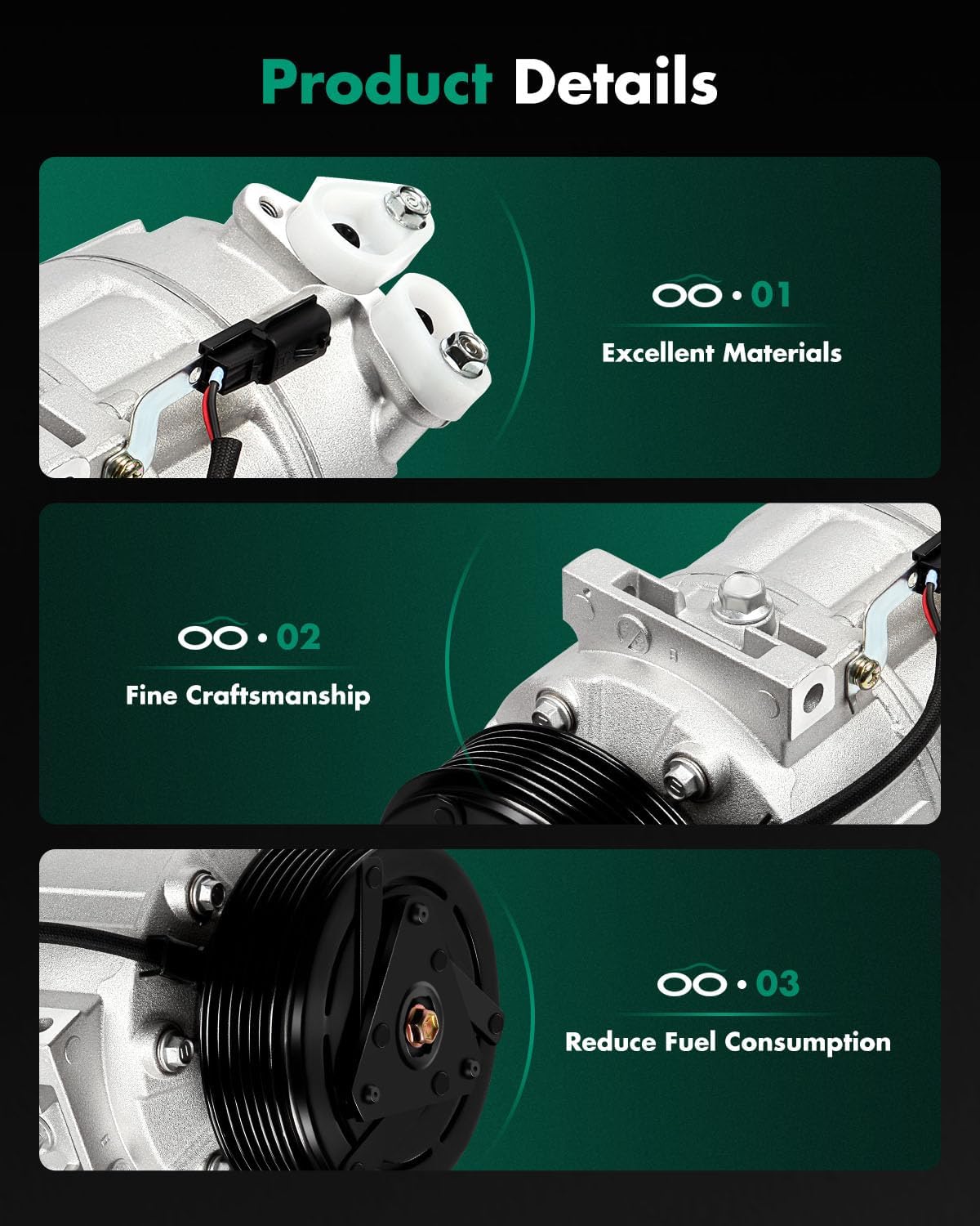 SCITOO AC Compressor Fit for N-issan Sentra 2.0L 2007 2008 2009 2010 2011 2012 CO 10871C Air Conditioning Compressor