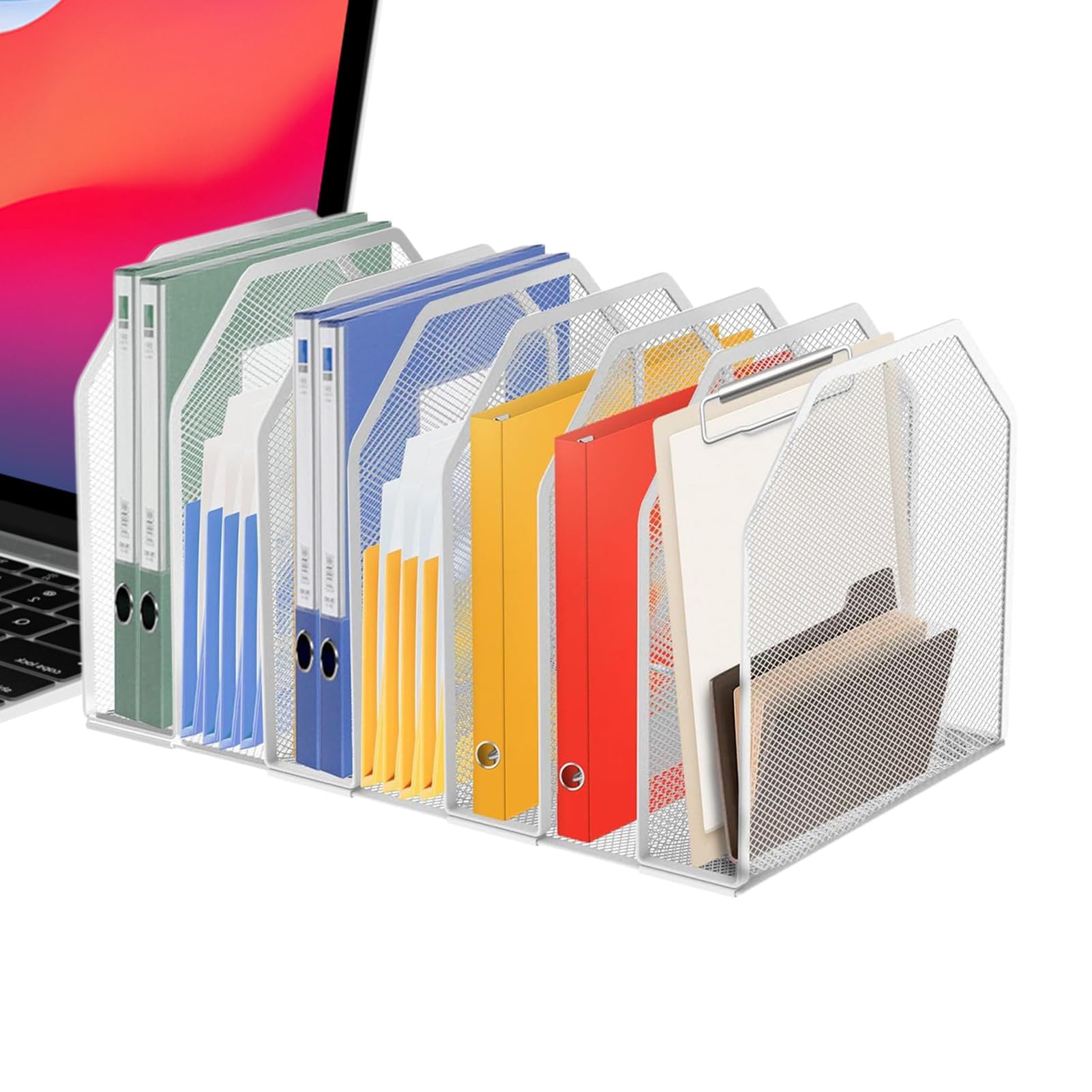 Portadocumenti regolabile in metallo, robusto in acciaio, per casa e ufficio, con scomparti multipli, per documenti, cartelle e accessori, ideale per uomini, donne e famiglie