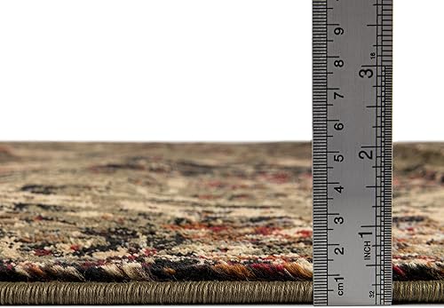 Miniatura 4 de Unique Loom Saturn Collection - Alfombra de área Ión (3 pies 3 pulgadas, redonda, verdebeige)