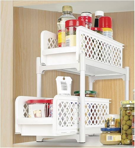 Miniatura 2 de Fox Valley Traders Estantes deslizantes de 2 niveles, talla única, color blanco