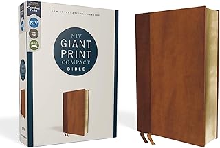 NIV, Giant Print Compact Bible, Leathersoft, Brown, Red Letter, Comfort Print