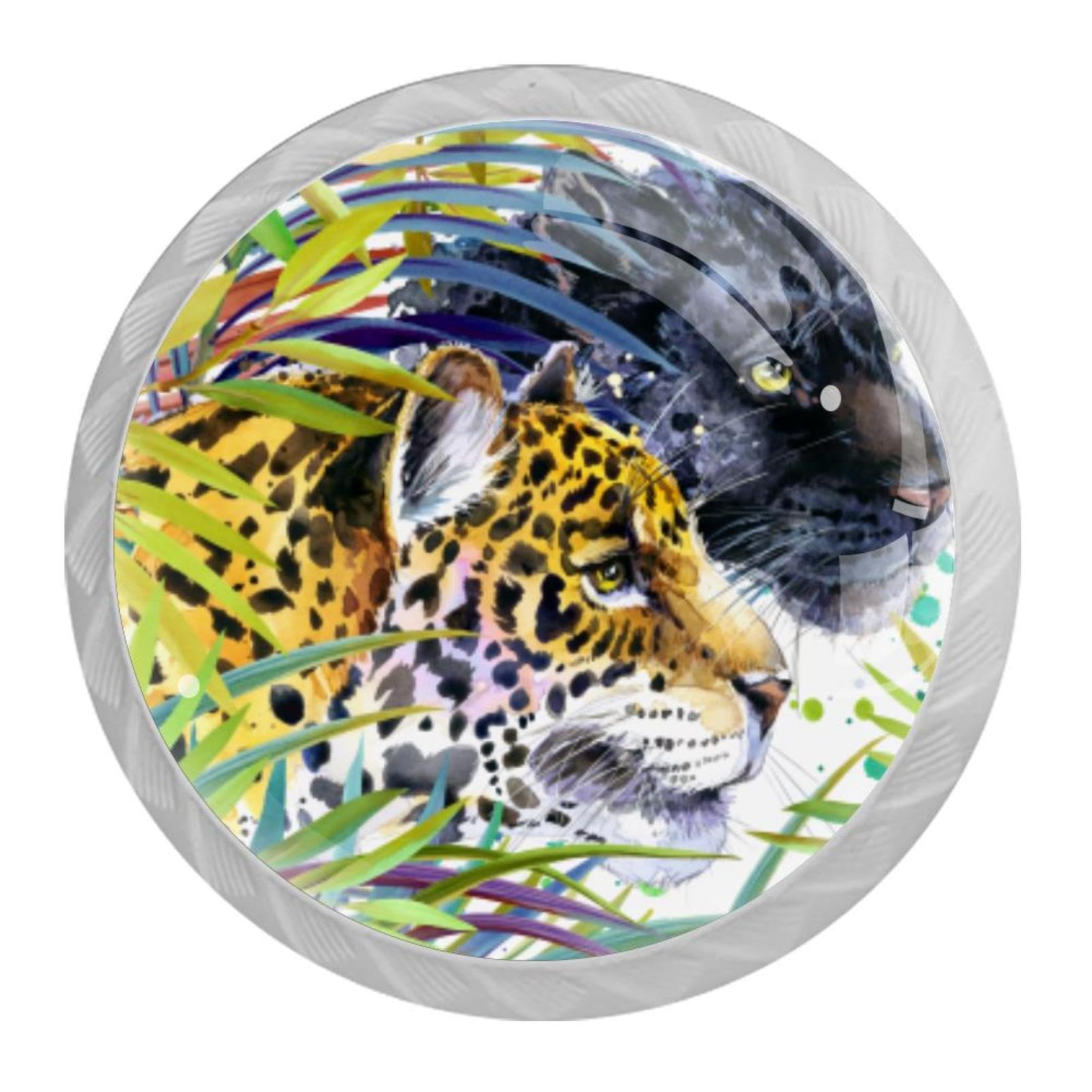 Tqmspg 4 Pieces Drawer Pulls Animal Tigers Door Knobs Dresser Handles for Kitchen Wardrobe Cupboard Hardware Furniture