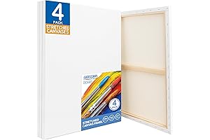 FIXSMITH Stretched Canvas Boards for Painting - Expansive 18" x 24" Surface...