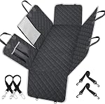 Dog Car Seat Cover Protector, 100% Waterproof Pet Dog Seat Cover Nonslip Bench Seat Covers Armrest Compatible for Back Seat Universal Size for Cars, Pickup Trucks, SUVs with 2 Belt