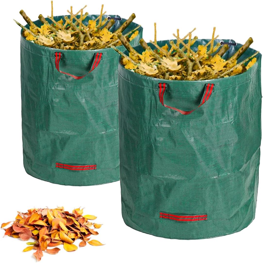 2x Gartenabfallsack 200L - Robust & Faltbar Für Laub, Grasschnitt & Grünschnitt