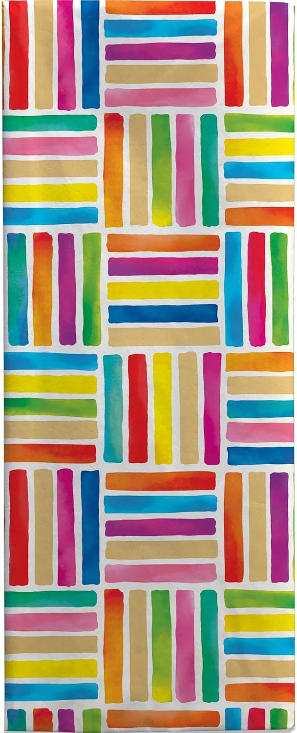 Jillson & Roberts 20" x 30" Printed Gift Tissue, Colorful Lines (48 Folded Sheets)