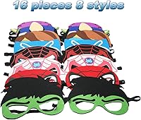 Vista 4 de Máscaras de fiesta para niños, 16 paquetes de suministros para niños, regalo de cumpleaños, Halloween, cosplay, fiesta, suministros de máscaras