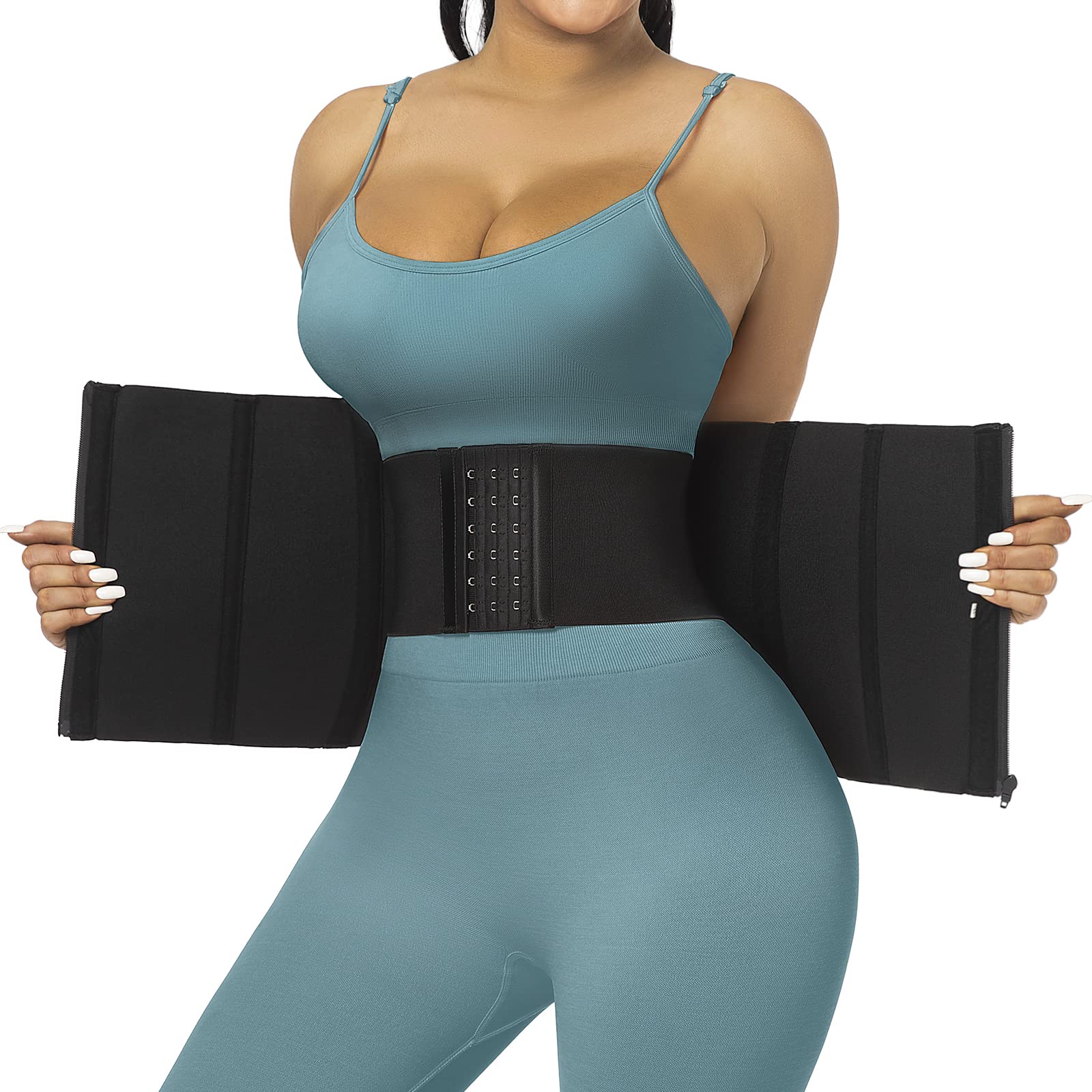 Atbuty Waist Trainer with Adjustable Velcro Magic Wrap Women Shaper Belly Fat Girdle Faja Waist Snatcher