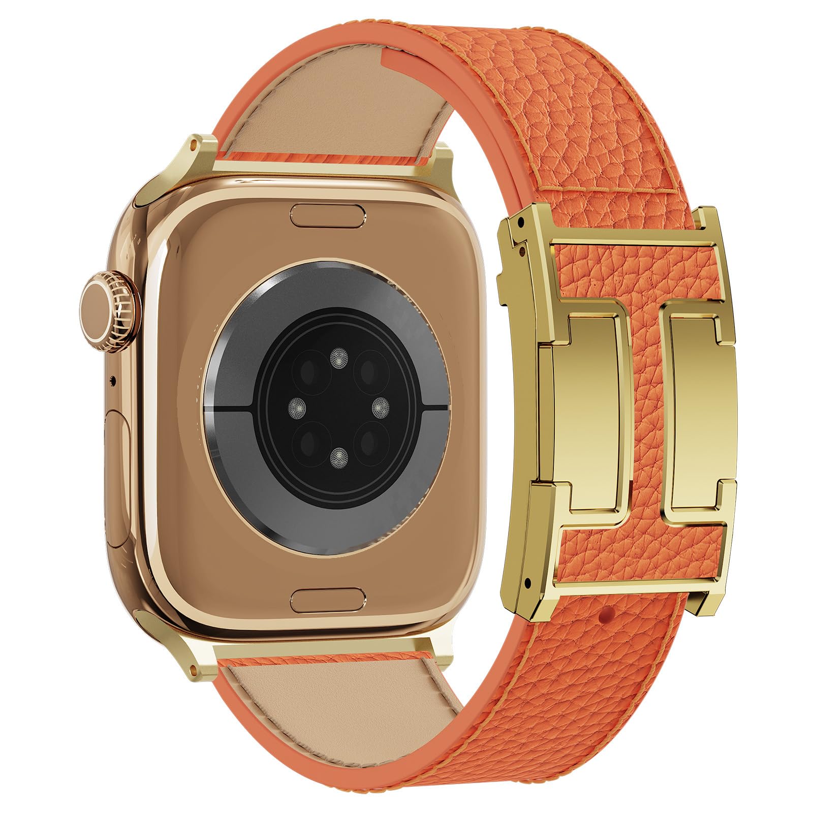 Leather Magnetic Watch Band Compatible with Apple Watch Ultra 49mm 46mm 45mm 44mm 42mm 41mm 40mm 38mm, Designer Replacement Strap for Women Men iWatch