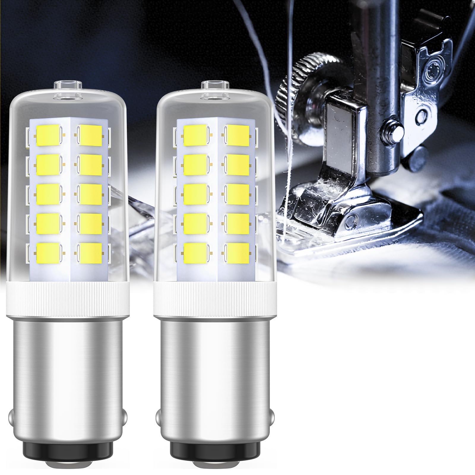 Noobibaba Nähmaschinenlampe B15D, 4W ersetzt 15W-30W Glühbirnen, Nicht dimmbar 220-240V 2 Stück (Kaltweiß 6000K)