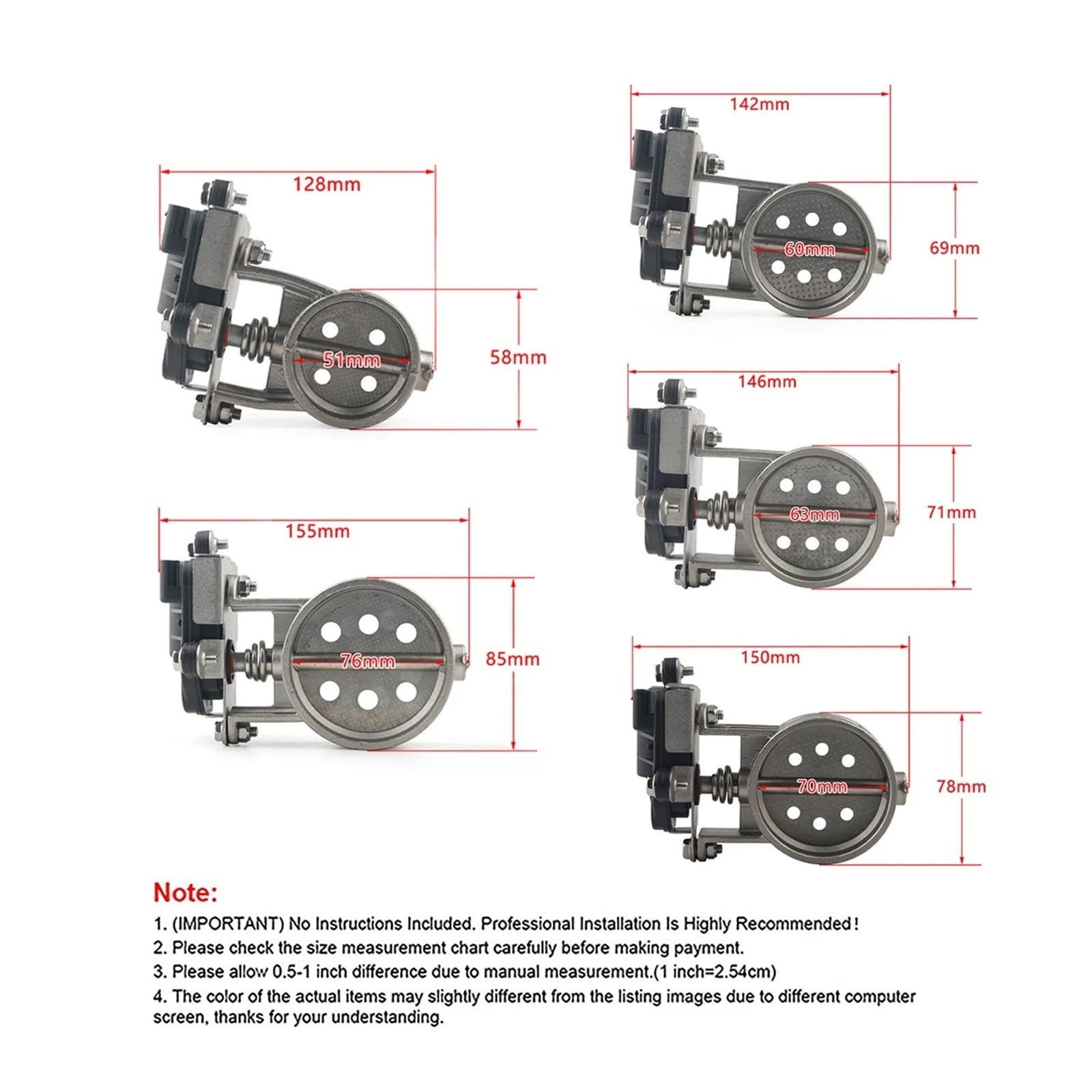 Ricircolo Gas Scarico Tubi Scarico Per Auto/moto Locomotiva Valvola In Acciaio Inossidabile Insonorizzata Interruttore Elettronico Pulsante Controllo Valvola EGR(60MM)
