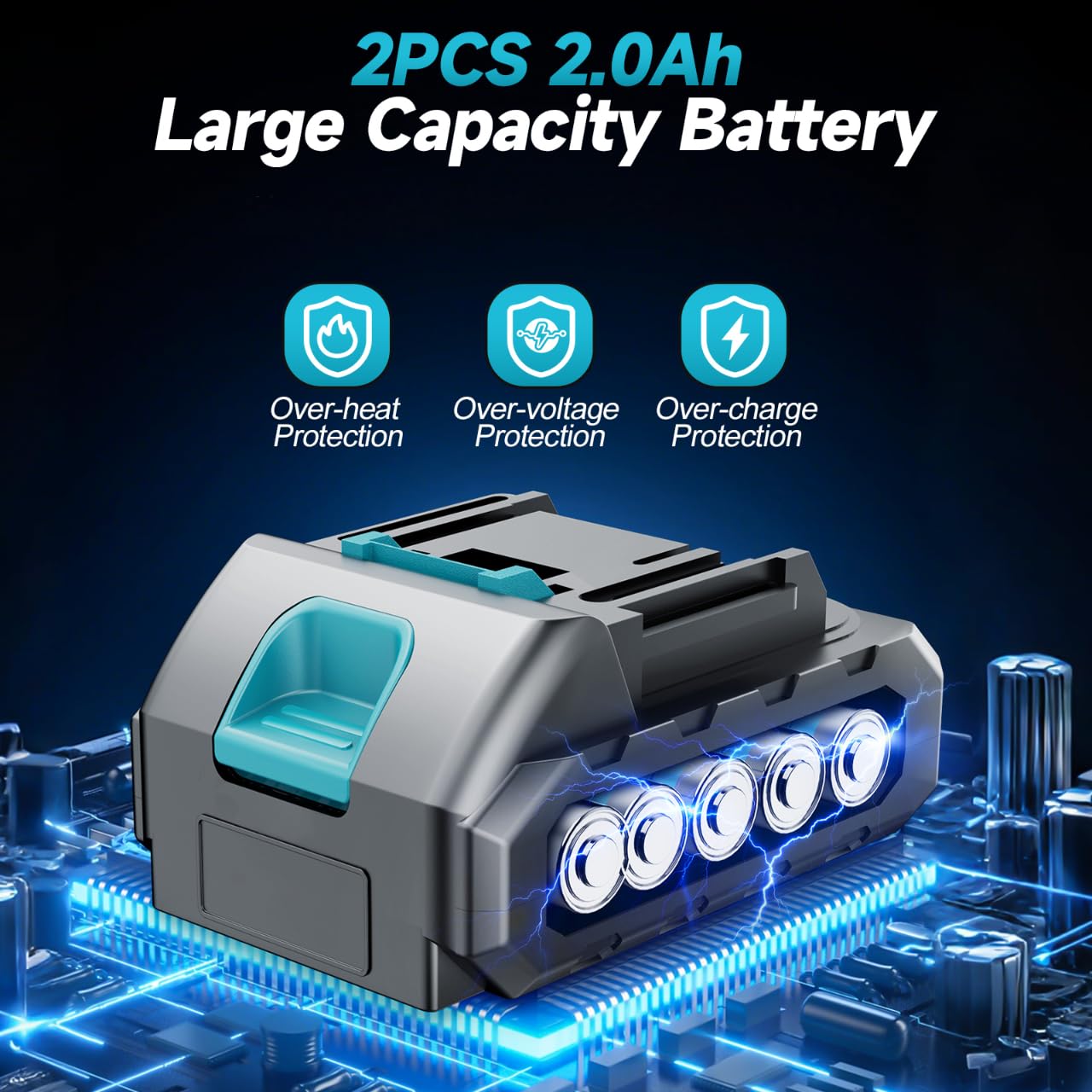 Vibratore per Piastrelle Compatibile con Maa-kita 18V 21V Batteria, 225mm Ventosa Vibrante per Piastrelle 400 KG di Forza di Aspirazione in 9 Marce, per Piastrelle Vetro, 2 * 2.0Ah Batteria