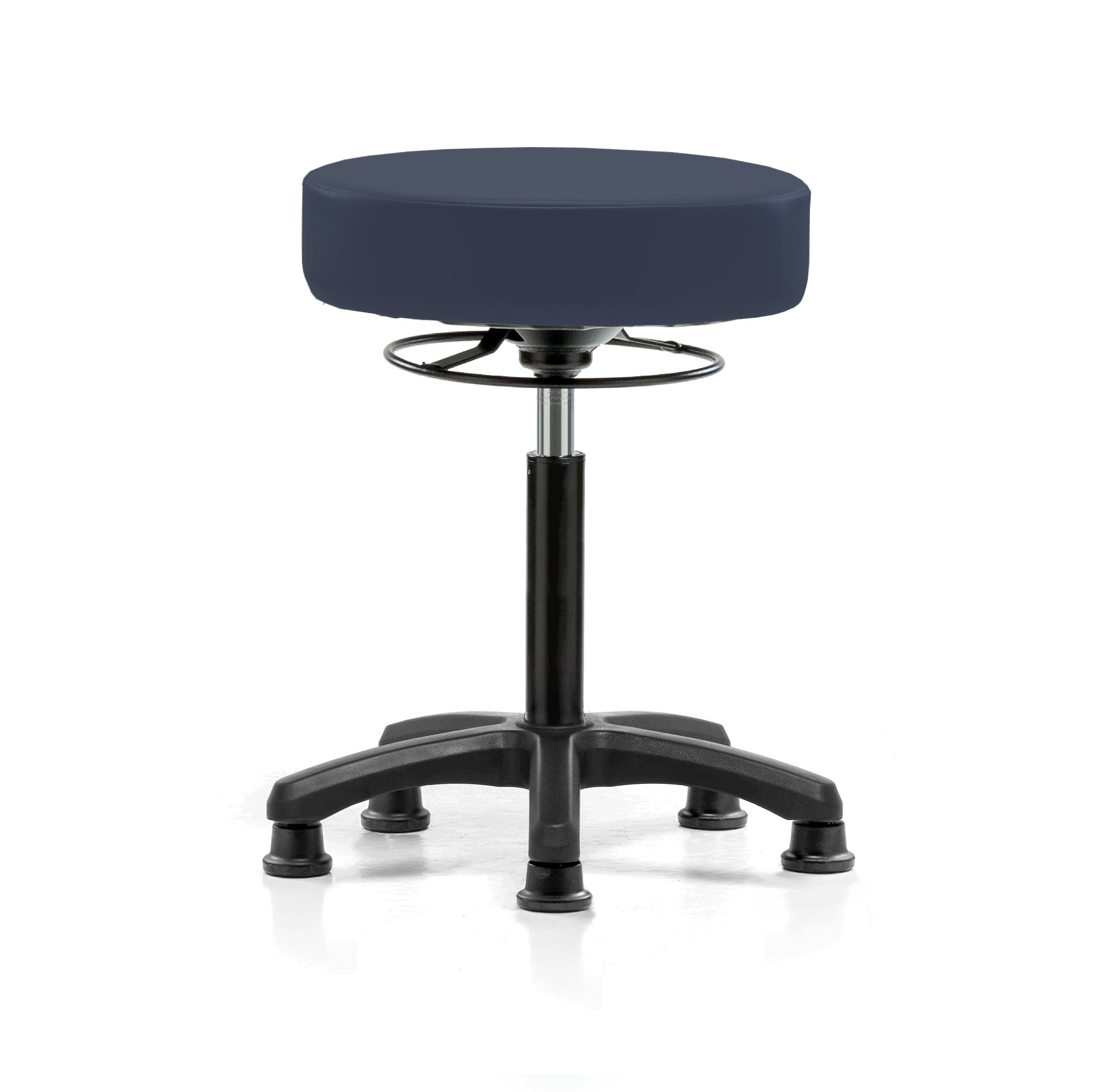 Perch Lab Stool, Glides, 20.75-27.75", Imperial Blue Vinyl