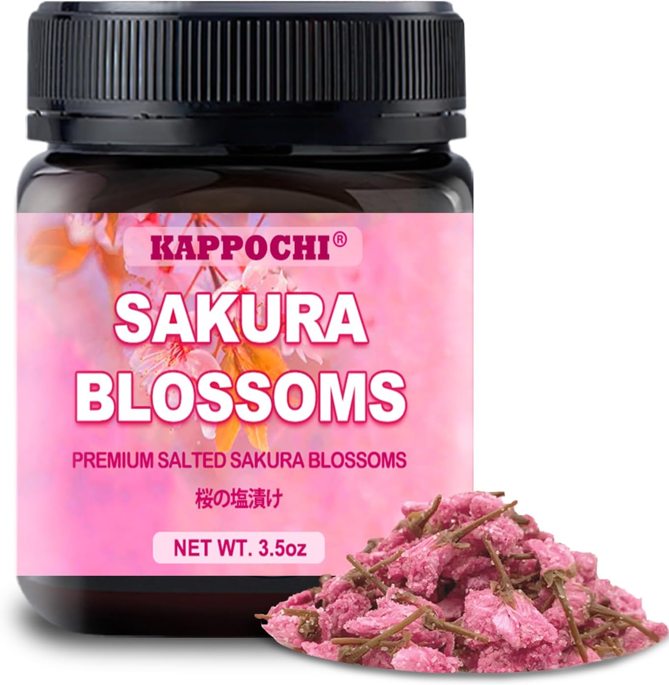 Salted Sakura Blossoms, Premium Cherry Blossom, Edible Salted Sakura, 3.5 Ounces, Perfect for Tea, Soda and Cocktails