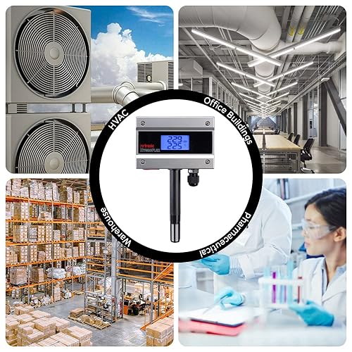 Miniatura 6 de Rotronic - Soporte de pared para transmisor de temperatura y humedad con pantalla (rango: -20 a 122.0 °F y humedad: 100% RH) para sala limpia, HVAC