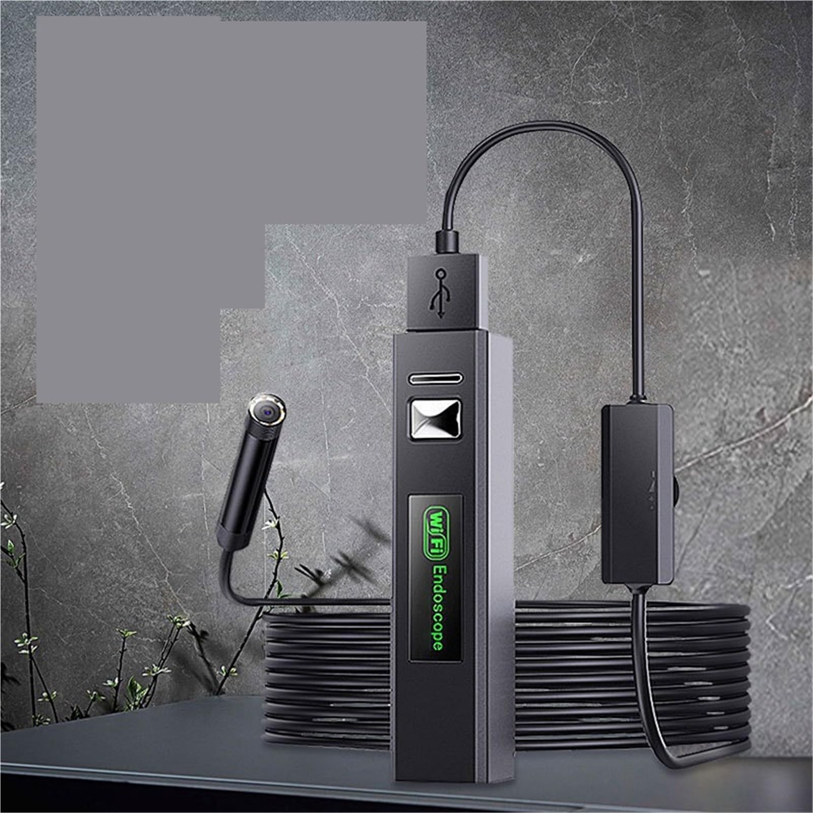 Telecamera per ispezione endoscopio, Endoscopio WiFi 720P IP67 Monitoraggio Impermeabile Per Auto Per Fognature,per auto, muro(Hard wire,10m)