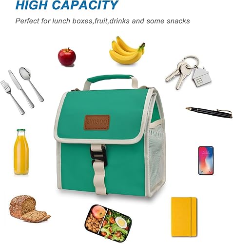 Miniatura 3 de Bolsas de almuerzo plegables aisladas para mujeres y hombres, loncheras reutilizables para adultos, bolsa impermeable de tamaño ajustable para el