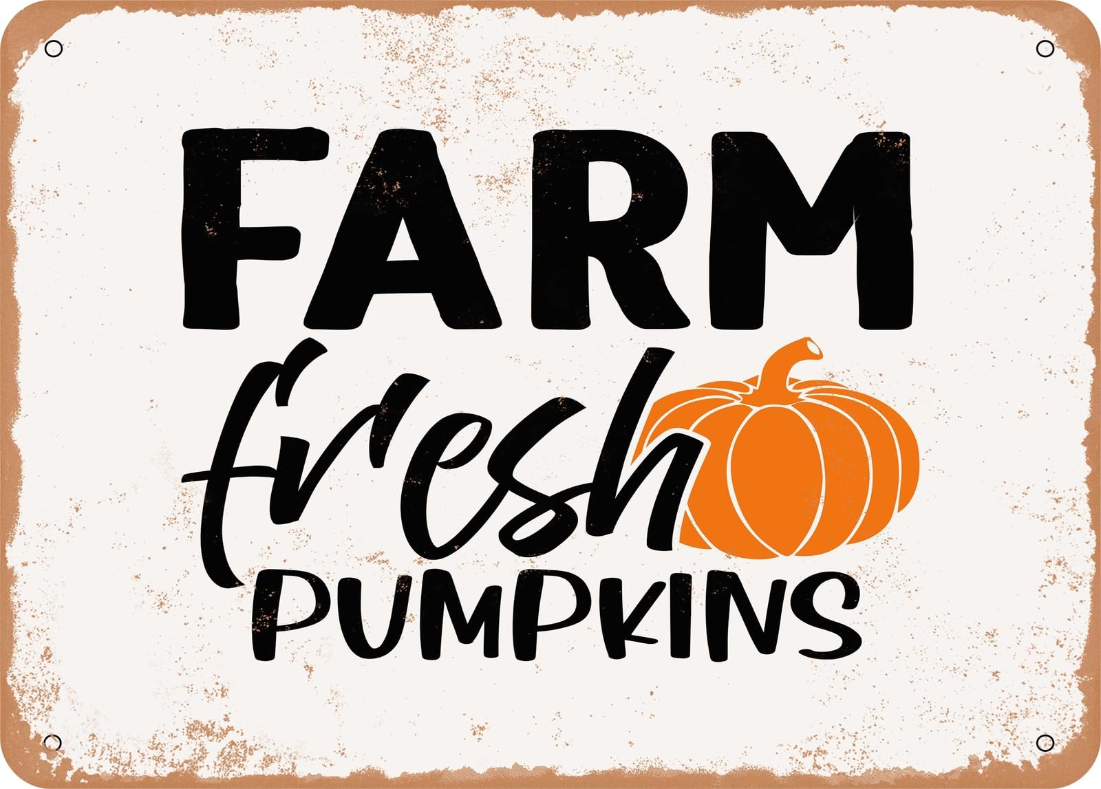 Miaomansenstore Metal Sign - Farm Fresh Pumpkins - 9 - Vintage Look Sign Home Decor