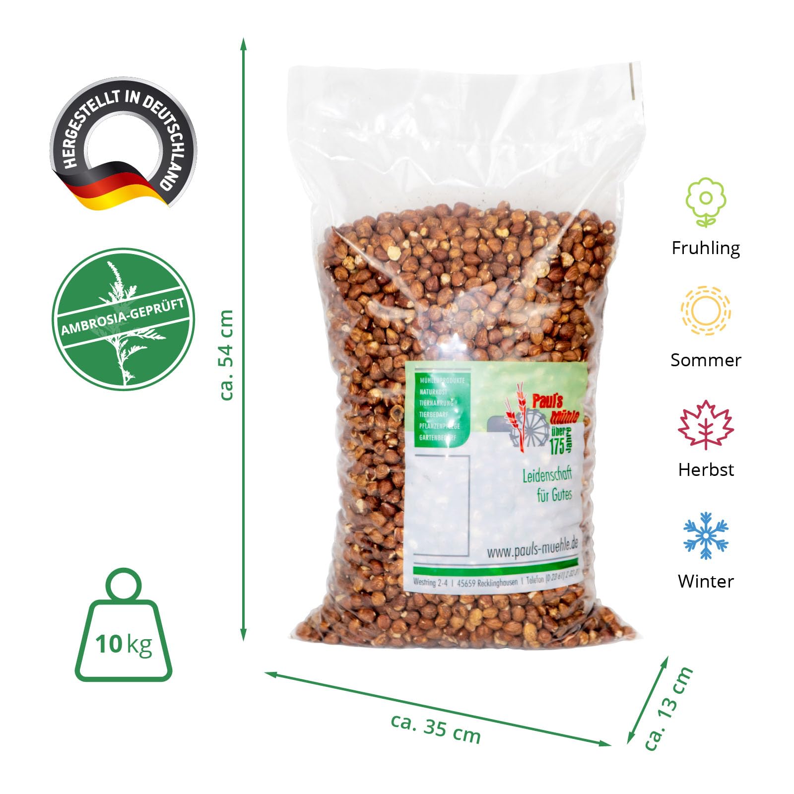 Paul's Mühle Haselnusskerne mit Haut Premium Speisequalität, 10kg