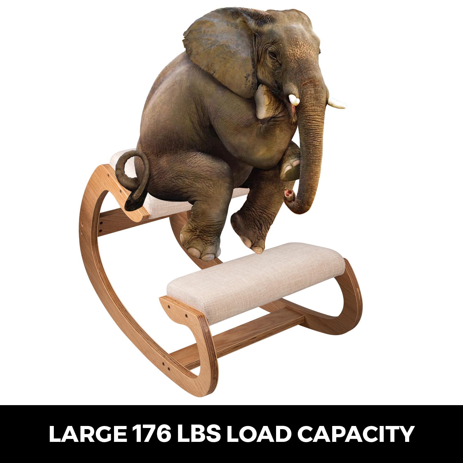 VEVOR Sedia ergonomica inginocchiata in Legno Naturale Laccato Variable Seduta ergonomica Bianco