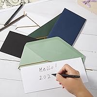 Vista 6 de Paquete de 50 sobres de negocios #10 con borde dorado, sobres estándar autosellados con calcomanías doradas para oficina, cheques, correo de cartas