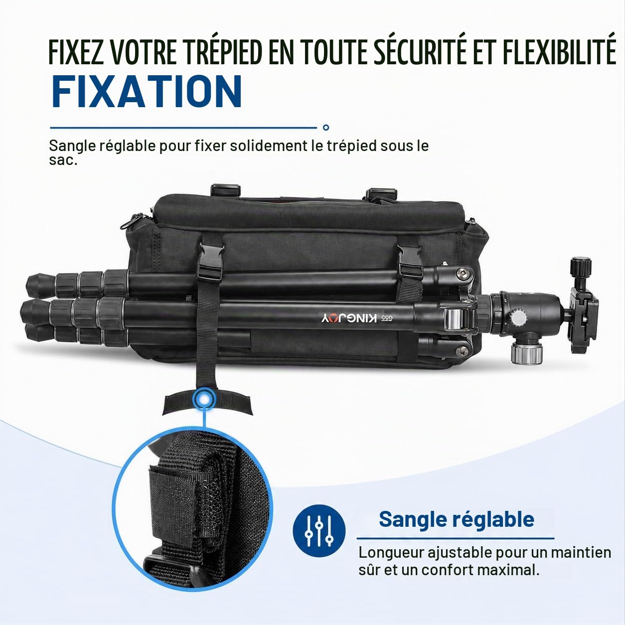 CADeN Grand Sac Bandouliere Appareil Photo Sacoche Housse Photo Reflex Sac Photographe avec Porte Trépied et Rembourrage Amovible pour Voyage Nikon Canon Sony DSLR SLR