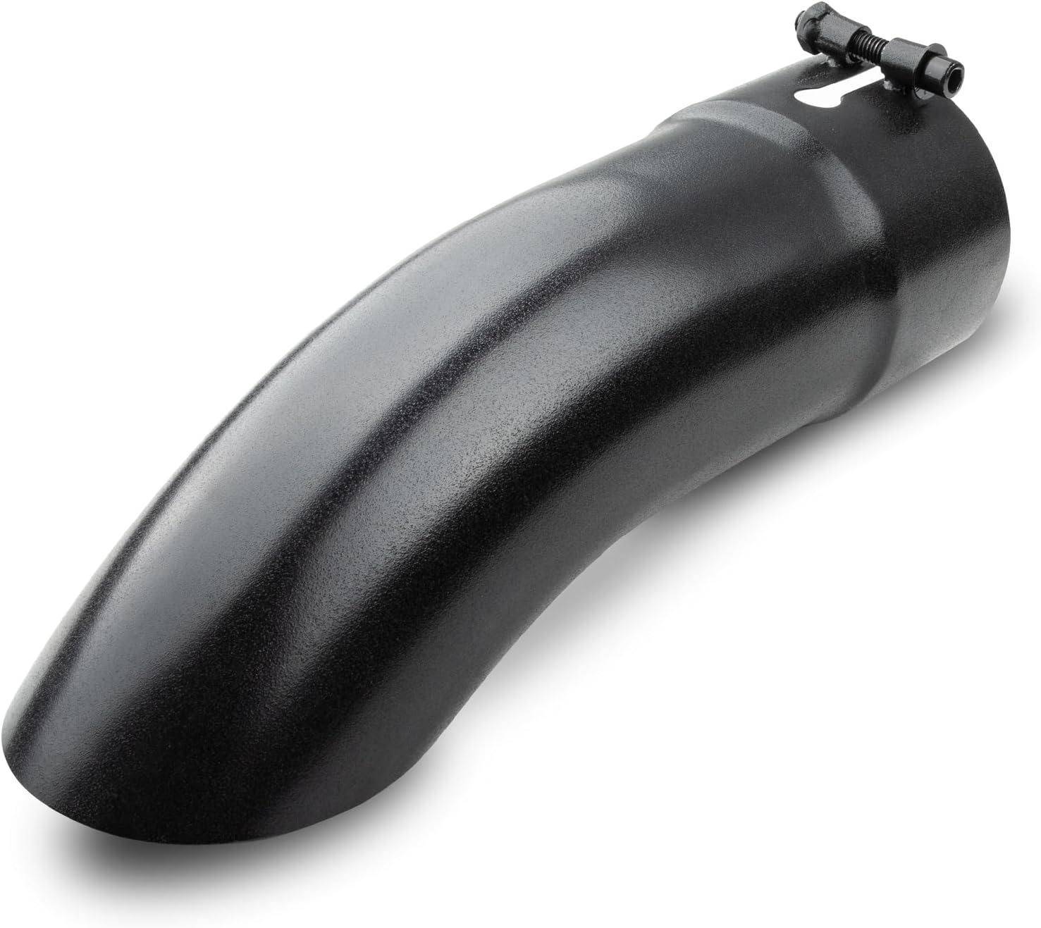 3.5 inch Inlet Curved Exhaust Tip, 3.5" Outlet 12" Overall Length Stainless Steel Turn Down Exhaust Tail Pipe, Bolt-On, Sleek Angle Cut, Polished Tailpipe, Black