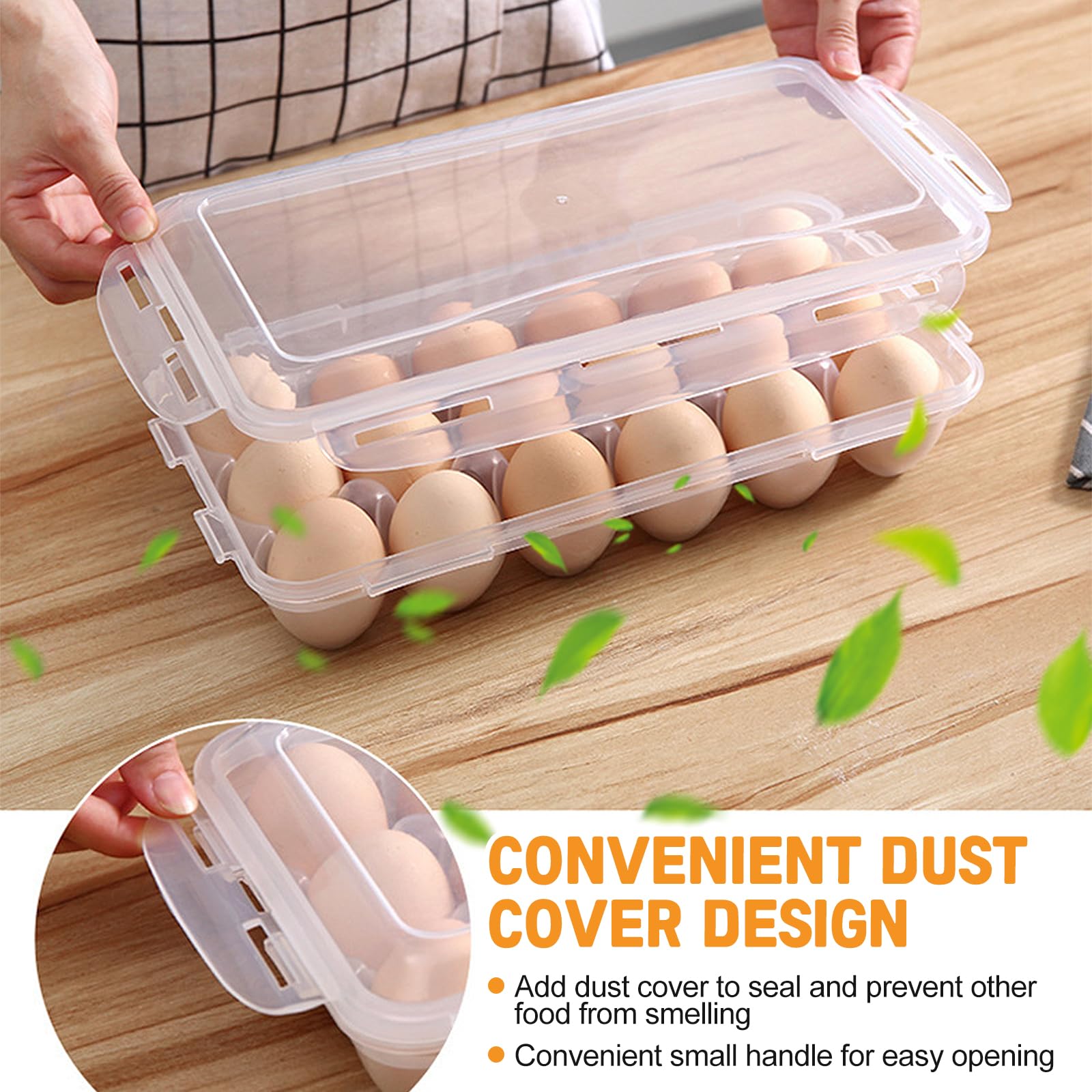 Beowanzk Portauova per cucina, frigo organizer in plastica e uova, per 18 uova o più uova, contenitori verde (blue