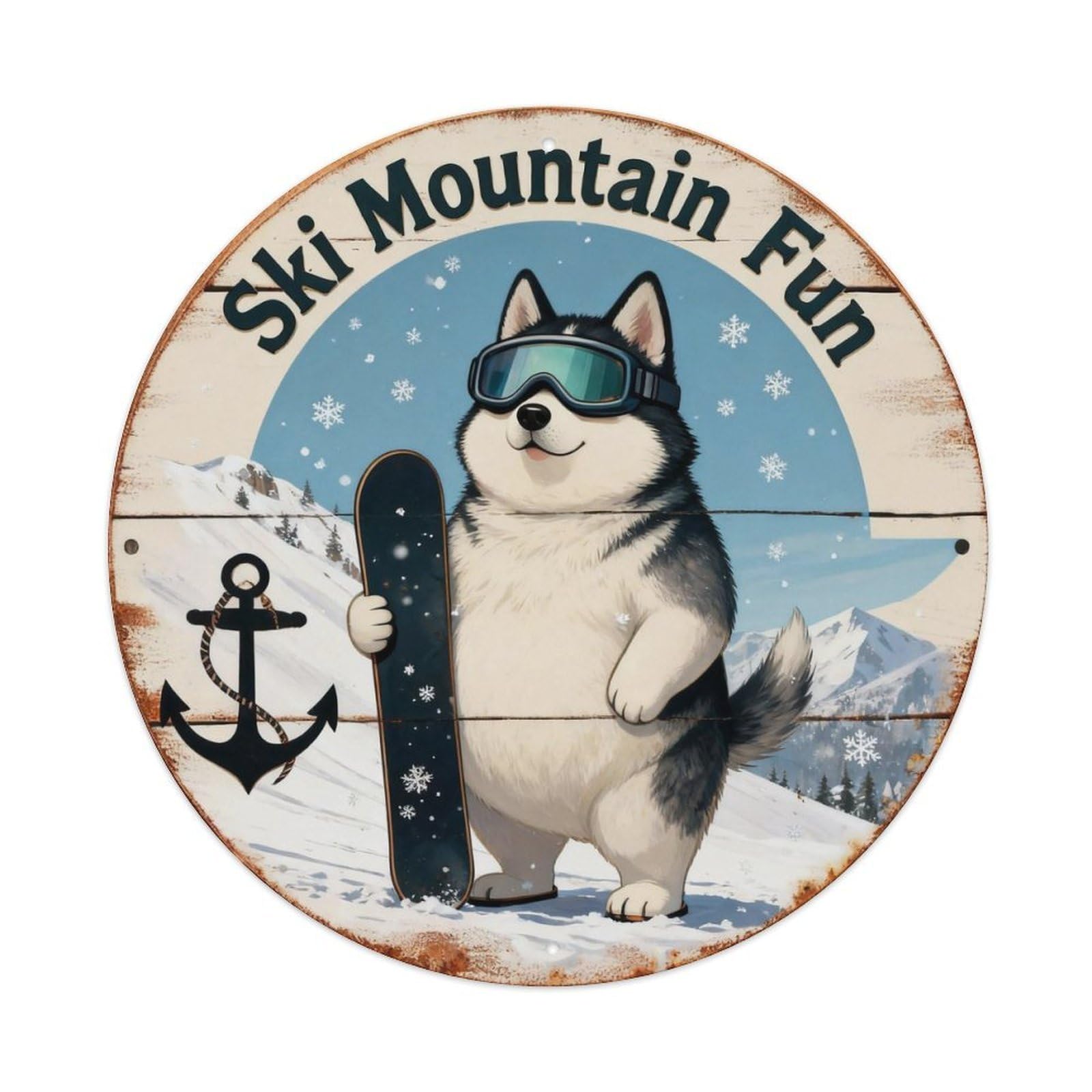 Ski Mountain Fun Sign Metal Tin Sign Plaque