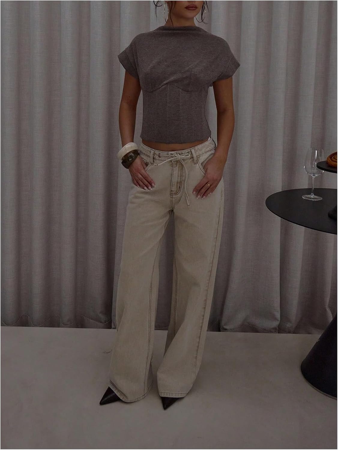 SOLY HUX Women's Crew Neck Cap Sleeve Shirts Tank Top Zip Back Casual Pullover Going Out Tops - Image 5