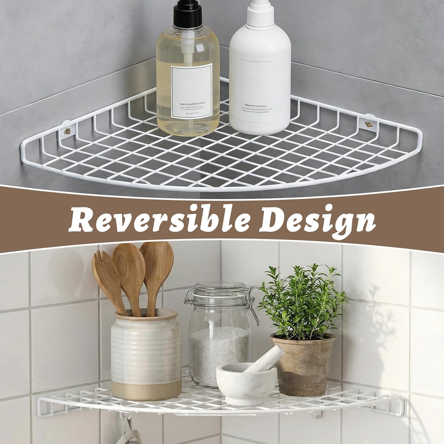 4 Pcs Corner Shelf Organizer Closet Corner Shelves 12 x 12 in Metal Wire Cabinet Wall Shelf for Kitchen, Bathroom, Living Room Home Decor, White
