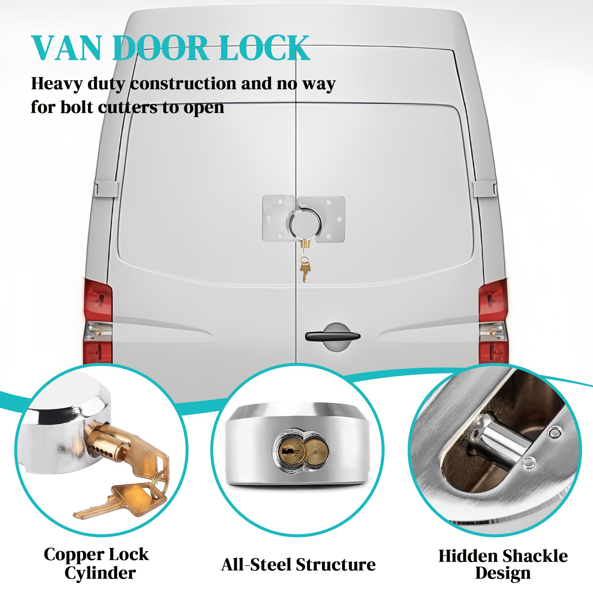OIHYA 2 Pack Van Door Lock, 73MM Heavy Duty Solid Steel