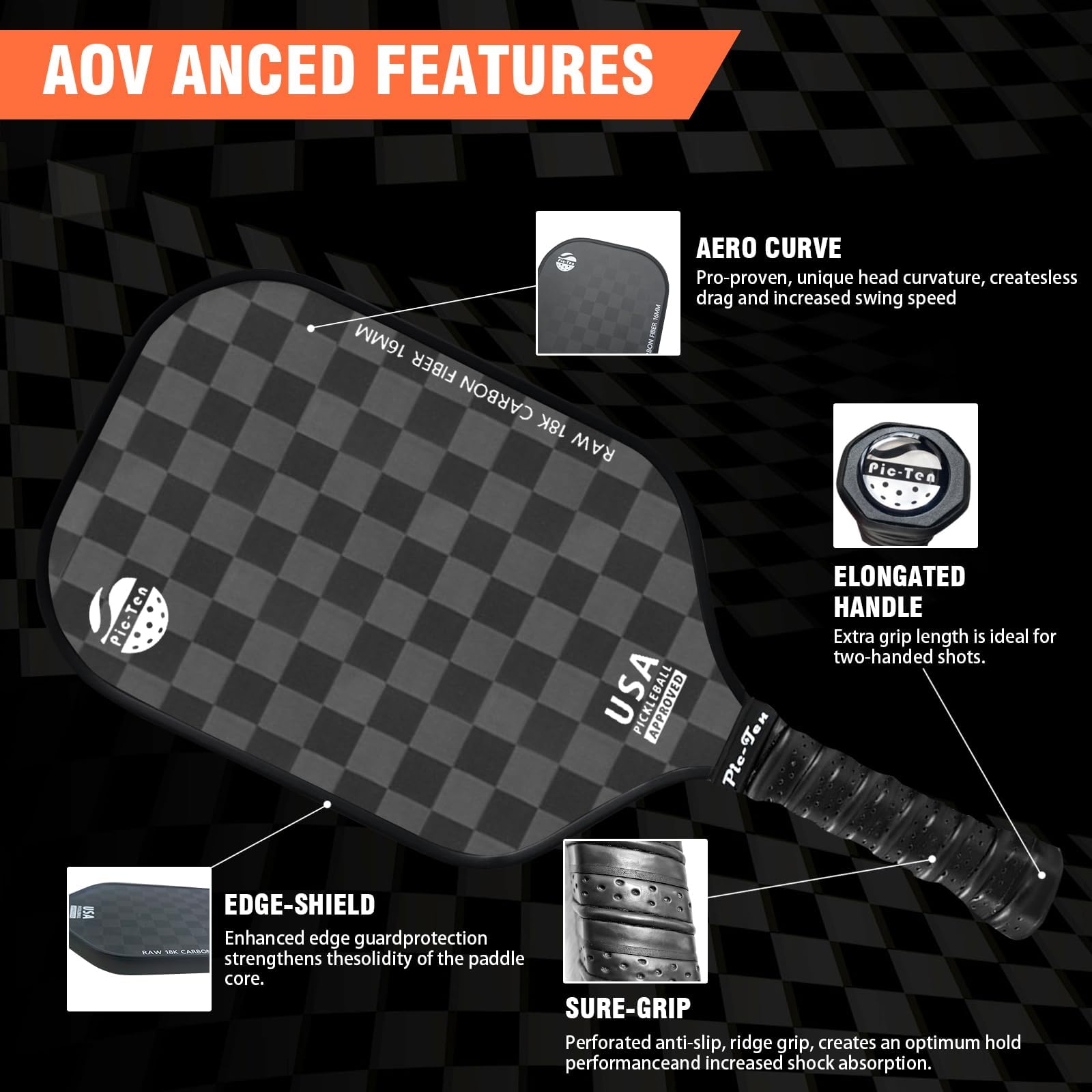Amazon | Pic Ten ピックルボールパドル オリジナル 18K