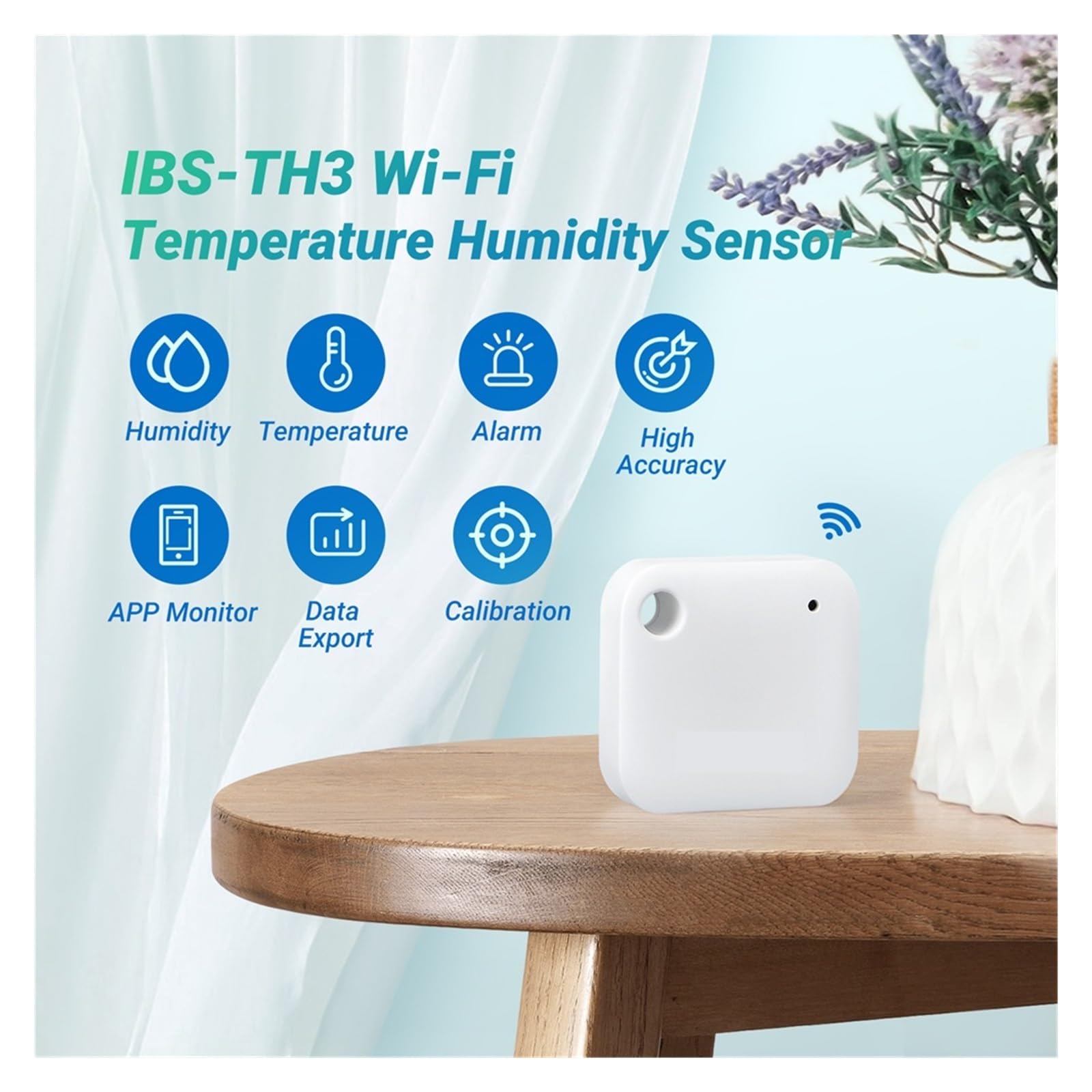 Termohigrómetro Sensor De Temperatura Y Humedad WiFi De Tamaño De Bolsillo De 2,4 GHz, Termómetro Interior, Higrómetro, Sensor 2 En 1 con Alarmas De Temperatura