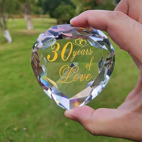 Miniatura 5 de Regalos de cristal de 30 aniversario para marido, esposa, novio o novia, lindo aniversario de boda, día de San Valentín, regalos románticos para 30