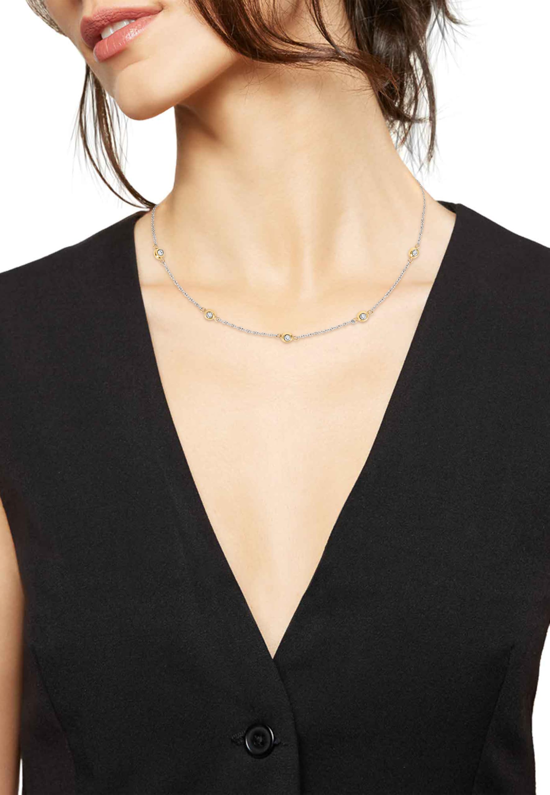 Breil, Collana Donna in Acciaio, Cristalli | Collezione MOONLIGHT, Collana, Dimensione 45 cm, Gioiello idee regalo donna