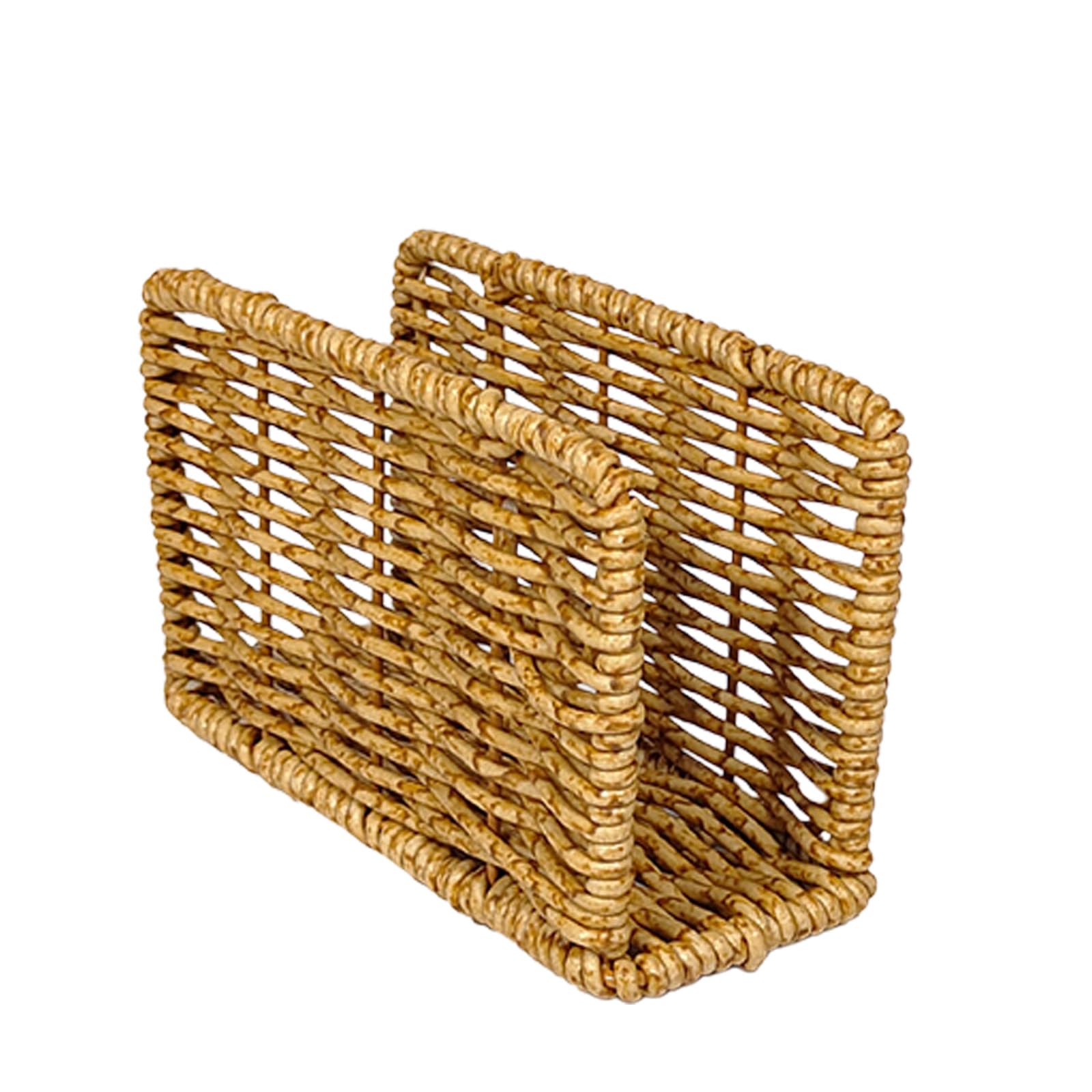 Pyasuye Farmhouse Natural Rattans Look Napkin Dispenser with Sturdy Base for Kitchen and Dining Area Vintages Napkin Holder Rattans Holder Rustics Styles Space Saving NonSlip Vertical Dispenser