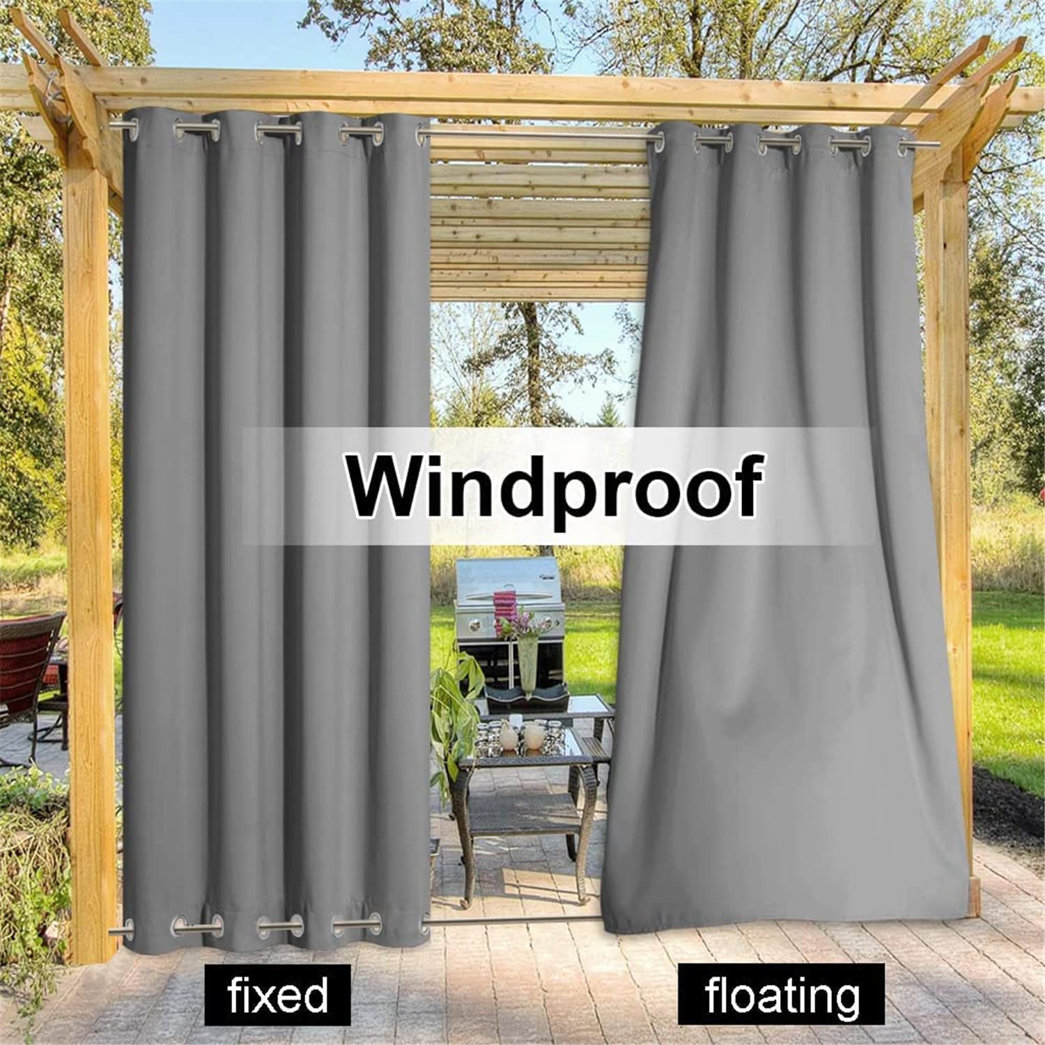 Tende da Esterno, Tenda da Esterno Impermeabile con Occhielli, Tenda per Gazebo da Esterno Adatto a Balconi, Pergolati e Terrazzi per Protezione Solare e Privacy (1 Pezzo | 254x308cm,Grigio Chiaro)
