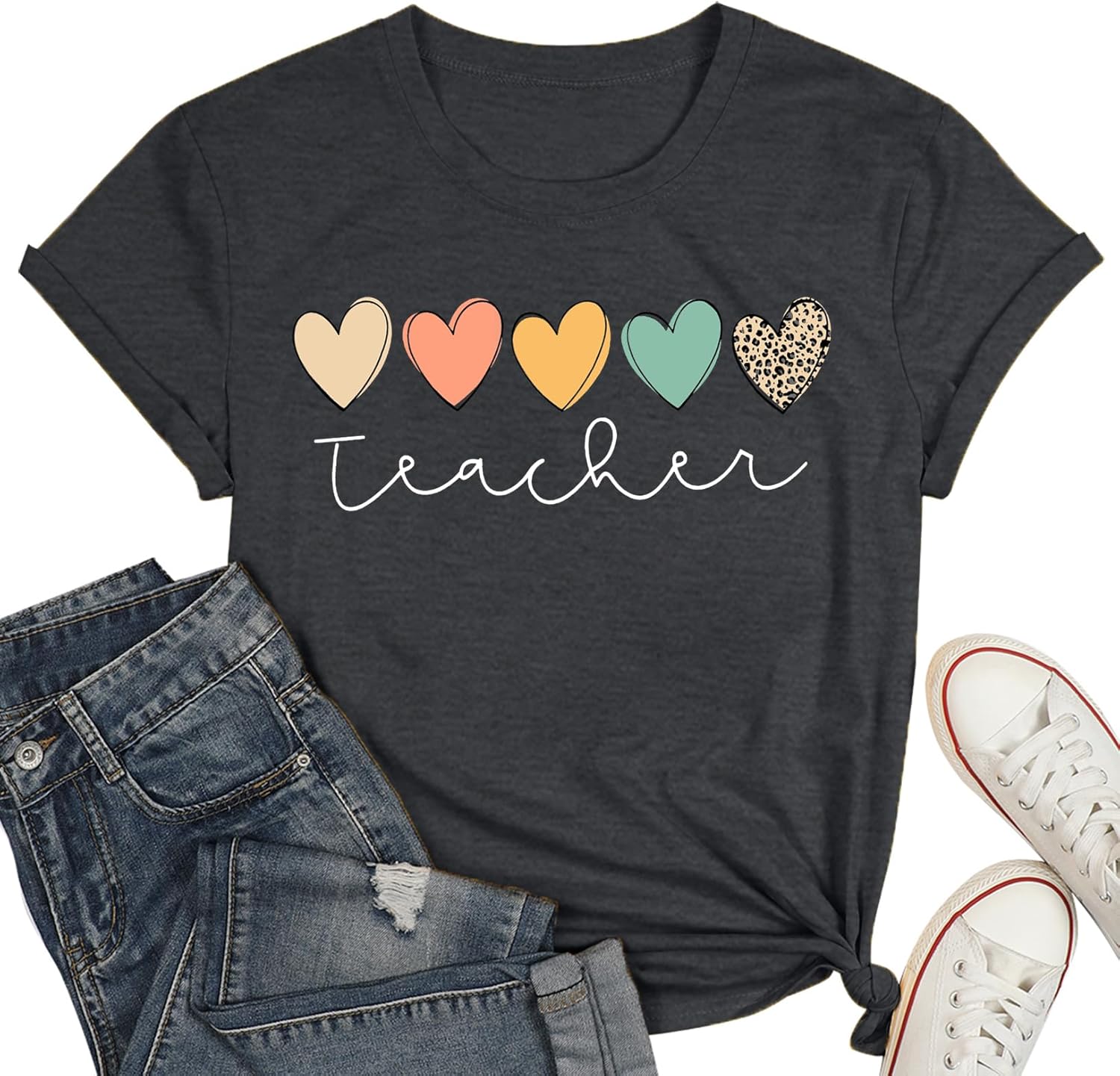 Plus Size Teacher Shirts Women Oversized Teach Life T Shirt Short Sleeve Graphic T-Shirt Gift Tops - Image 4