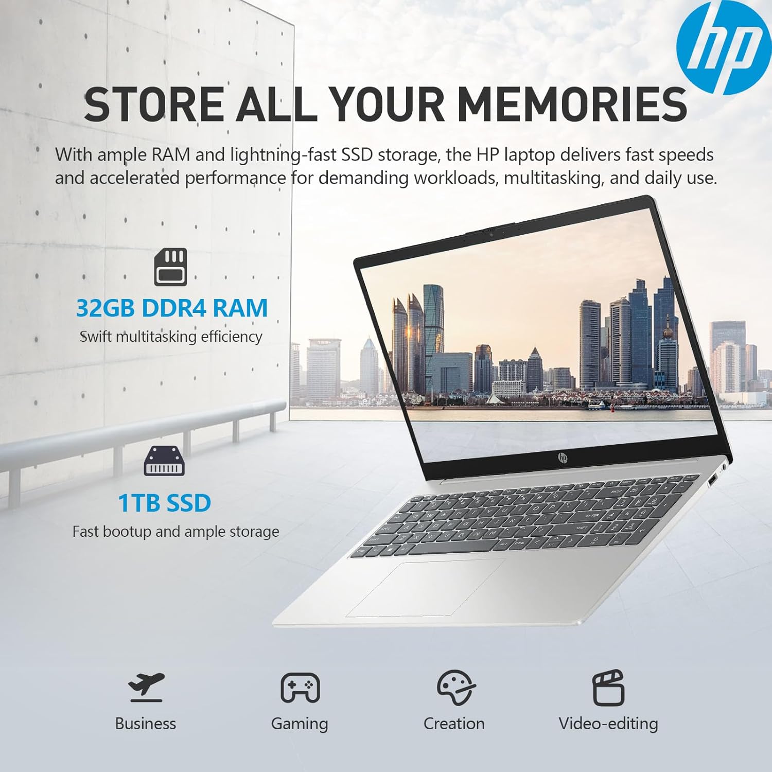 HP 15.6 Laptop Touchscreen Computer PC, Intel 10-Core i5, Touch Screen Laptop 15 Inch, 16GB RAM 1TB SSD, Windows 11 Pro, 10-Key Number Pad, Wi-Fi 6