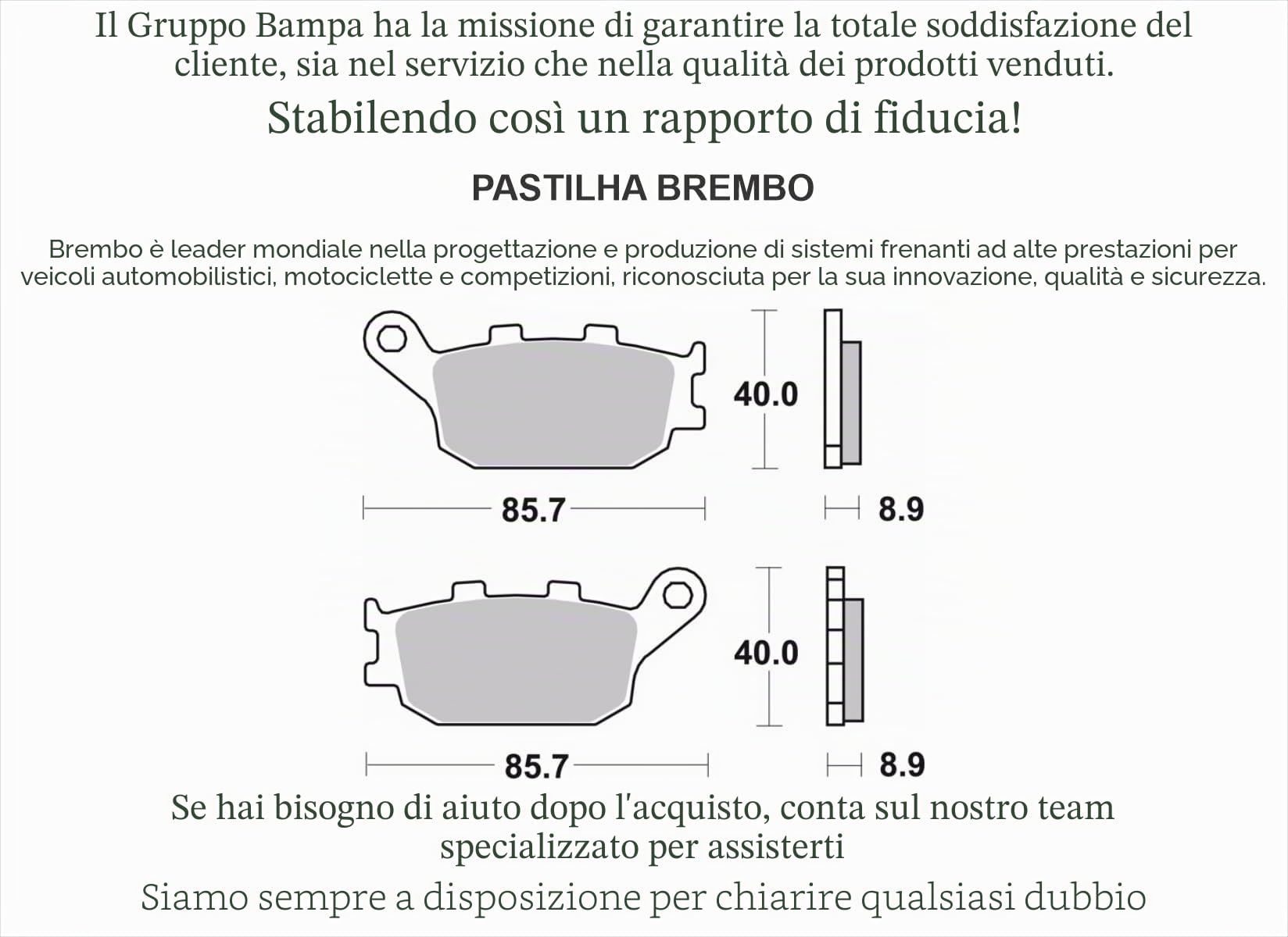 Brembo, set di pastiglie freno, set di cuscinetti freno, set di freni 07HO36SP