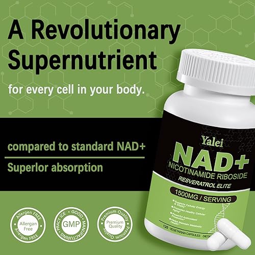 Miniatura 4 de Suplemento de resveratrol NAD de 1500 mg, 120 cápsulas vegetales  Aumento liposomal NAD Plus  Apoya la salud celular, la resistencia y el