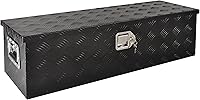 FGJQEFG 39 Inch Heavy Duty Aluminum Truck Bed Toolbox w/ Lock & Keys, 5 Bar Tread Black - 39x13x10 RV Trailer Storage Organizer
