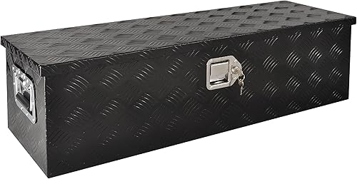 Caja de herramientas de aluminio resistente de 39 pulgadas, caja de herramientas para camioneta, automóvil, remolque, al aire libre, caja de